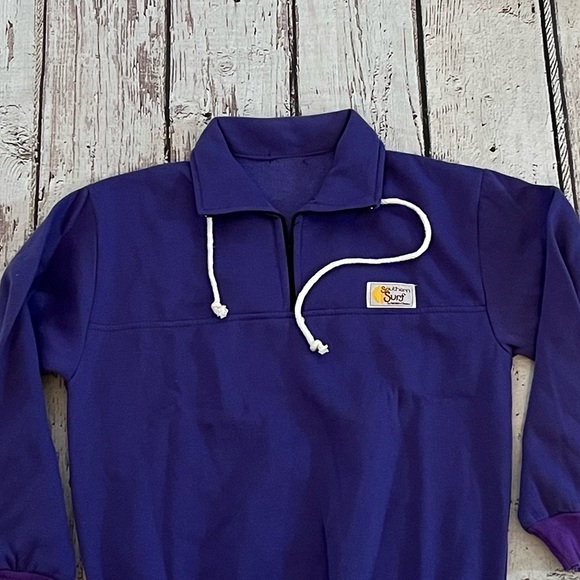 Vintage 1980s Southern Classics Purple Hoodie Jumper Pullover 80s Sweatshirt - Picture 4 of 5